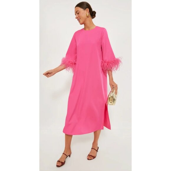 Tuckernuck Hot Pink Feather Jamie Dress Size L - Picture 15 of 16
